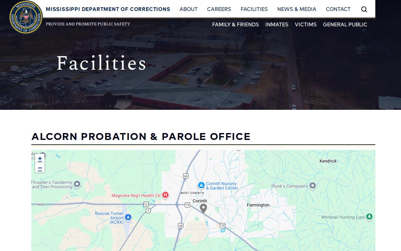 Alcorn County post-release supervision office contact page