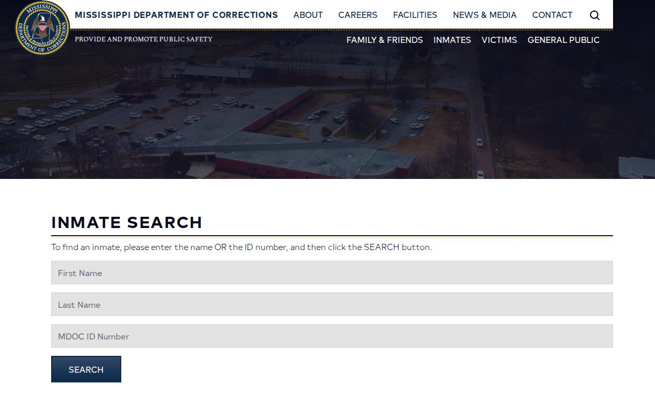 Alcorn County released inmate name and MDOC ID search interface